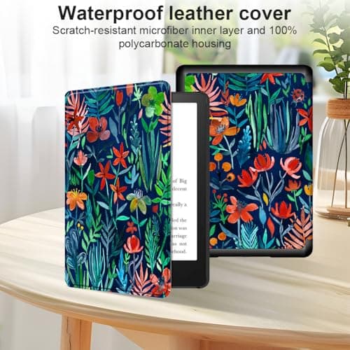 Fiorky PU Leather Case for Kindle Paperwhite 12th Gen & Signature Edition 7" - Auto Sleep/Wake, Waterproof, Multicolor, Unisex eReader Case — view 2
