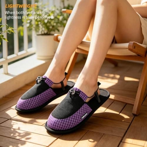 Ultralight Foldable Slippers Quick-Dry Nylon Travel(purple XL) — view 3