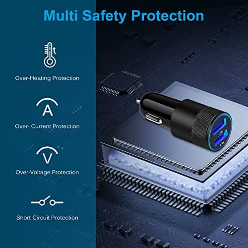 Car Charger Adapter, AILKIN 3.4A Dual Port Cigarette Lighter USB Charger — view 5
