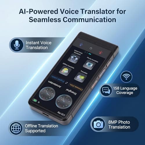 Hamwesh Language Translator Device, 158 Languages, 8MP Camera, 2500mAh — view 5