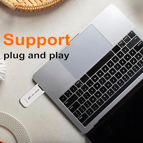 4G LTE USB WiFi Wireless Modem Dongle, Unlocked Dongle with SIM Card Slot 150Mbps Support 10 Users, Portable WiFi Modem Mobile Hotspot, for PC Desktop Laptop Phone (White) — view 5