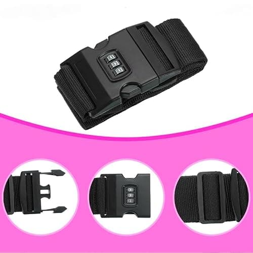 Personalised Luggage Strap Suitcase Embroidered/Printed Safe Luggage Belt with Combination Lock — view 4