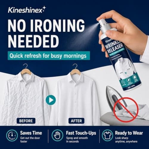 Instant Wrinkle Releaser Spray 50ml No Iron Fabric Smoothing Spray, Fabric Refresher and Deodorizing Mist, Reduces Creases on Shirts, Dresses, Bedding and Curtains, Travel Friendly — view 2