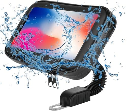 SUNSEATON 360-degree Rotating Waterproof Motorcycle Phone Support Holder, Motorbike Mount Case Stand Phone Holder, Universal Motorcycle Holder for Phones GPS Smaller than 6.2" (XL, Black) — view 6