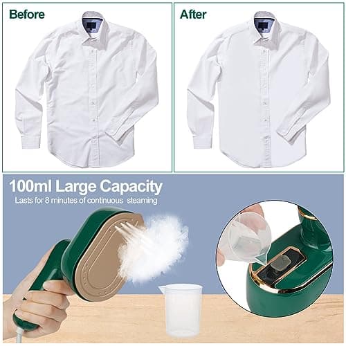 AUAUY Mini Steam Iron, 1000W Portable Handheld Travel Steam Iron(Green) — view 4
