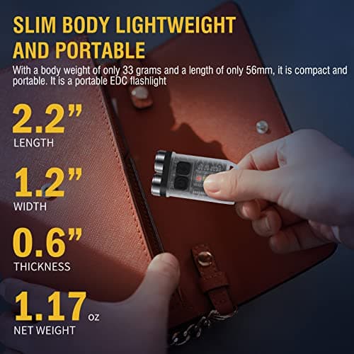 BORUIT V3 Mini Powerful Torch LED Super Bright 900LM with UV Red Blue Light,USB-C LED Rechargeable Small Pocket Keychain Torch,IP65 Waterproof 12 Modes Keyring Torch Flashlight with Magnet — view 3