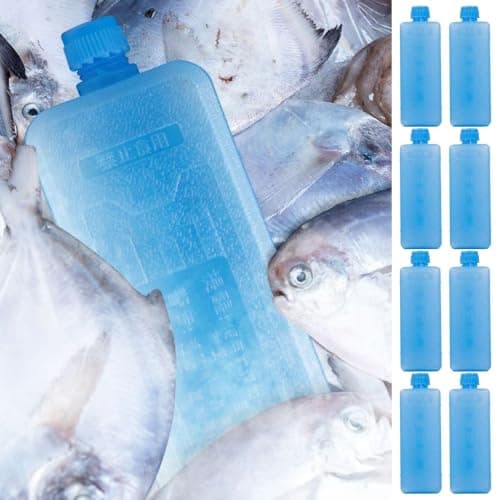 8pcs Ice Packs for Air Conditioner, Reusable Slim Freezer Blocks, Long Lasting Portable Cooler Refillable Ice Blocks Cube, Cooling Gel Ices Packs for Refrigerator Kitchen Home Travel Outdoors Camping — view 3