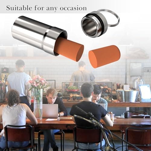 Adorila 4 Pack Aluminium Ear Plug Case with Keychain, Waterproof, Portable, Black & Silver — view 5