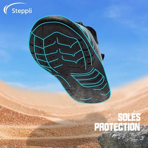 Steppli Water Shoes Beach Swim Pool Sea Surf Aqua Breathable Weitsuit Non Slip Lightweight Shoes for Men Women Turquoise EU38=UK5 — view 3