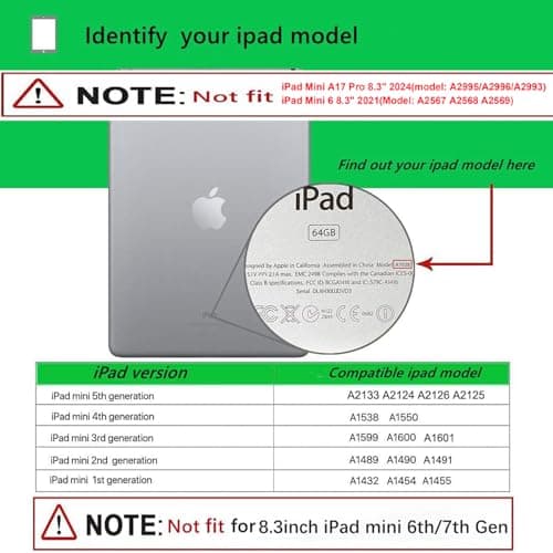 TopEsct Kids Case for 7.9 inch iPad Mini 5th/4th/3rd/2nd/1st Gen (Old Model) Silicone Shockproof Protective Cover with Built-in Handle Stand and Strap (Green) — view 2