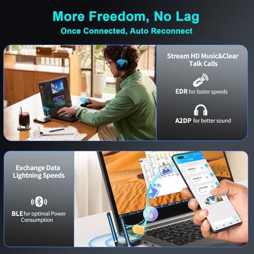 Hakimonoe USB Bluetooth 5.4 Adapter for PC, Long Range Wireless Dongle — view 6
