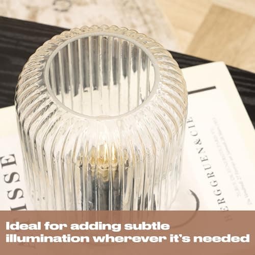 OHS Clear Glass Cordless Table Lamps, Battery Operated Lamp Portable LED Touch Light Decorative Bedside Table Lamps for Bedroom Living Room Office Outdoor Use — view 5