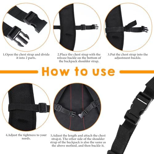 BOHUIZ 2 Pack Adjustable Backpack Chest Strap for Backpacks Non-Slip — view 4