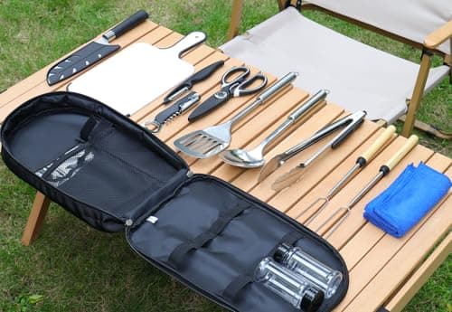 Camping Cooking Utensils Set,Outdoor Kitchen Cooking Equipment Set with Bag — view 2