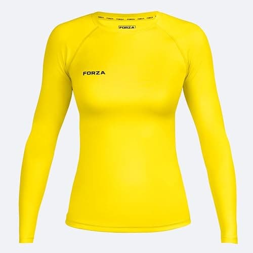 FORZA Women's Base Layer Long Sleeve Top – Quick Dry Sweat-Wicking Compression Shirt for Sports & Training – XS to XL – Multiple Colours (UK, Alpha, L, Regular, Regular, Fluro Yellow) — view 4