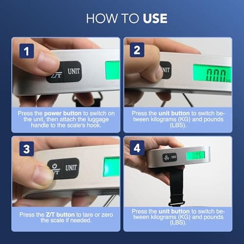 LUGG Digital Luggage Scale (50kg/110lbs Capacity), Portable Suitcase Weighing Scales, LCD Display, kg/lbs Conversion & Auto Shut-Off, Overweight Indicator, Battery Included, Lightweight Travel Scales — view 3