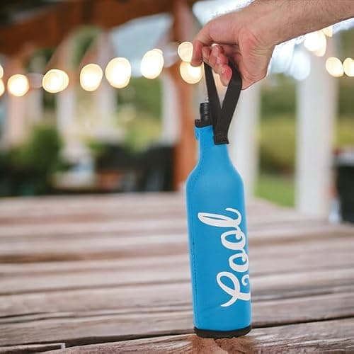 URBN-CHEF Zip Up Protective Insulating Neoprene 500ml Bottle Holder Sleeve Non Slip Coolerbag Water, Beer Jacket Covers for Travel, Sports, Hiking, Picnic, Beach, Park (Blue, 1) — view 3