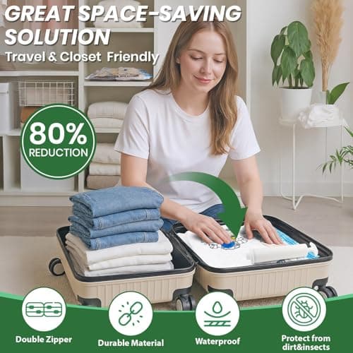FUNFERY 20Pack Vacuum Storage Bags for Clothing,Travel,Comforters,Blankets — view 4