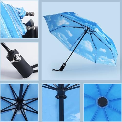 SY COMPACT Travel Umbrella Automatic Windproof Umbrellas Strong Compact Umbrella for Women Men — view 6