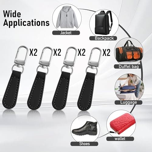 Deoward Zipper Pull Replacement PU Leather Handle Zipper Repair Tab (8 PCS) — view 5