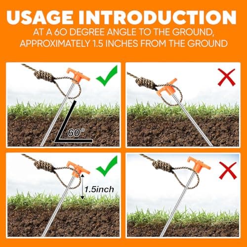 Taylor & Brown 20 Pack Heavy Duty Metal Tent Pegs Ground Pegs - Hard Ground Camping Pegs For Tent, Awning & Tarpaulin, Long Steel Rock Ground Stakes With Plastic Storage Case — view 5