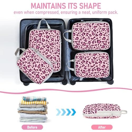 Compression Packing Cubes for Travel, Travel Essentials Luggage Organizer bags for Suitcase, Durable Compression Travel Packing Cubes for Carry on Backpack — view 2