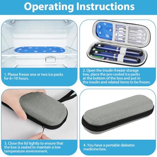 Fefod Insulin Cooler Travel Case, Medicine Cooler for Travel Insulin Case with 2 Ice Pack, Diabetic Supplies Insulin Pen Case, Diabetic Small Storage Travel Pack, Portable Insulin Travel Case — view 5