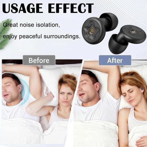 Noise Cancelling Ear Plugs, Ear Plugs for Sleeping, Sleep Ears Plug for Side Sleepers, 45dB Noise Cancelling for Snoring & Traffic, Reusable Silicone Earplugs with 4 Pairs Tips & Travel Case — view 2
