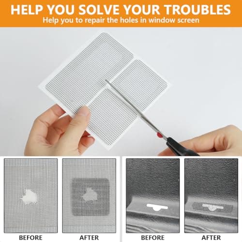 Flintronic 36Pcs Window Screen Repair Patches, Self Adhesive Fly Screens Mosquito Net Repair Patch, Strong Adhesive Fiberglass Mesh Repair Kit for Home Door Window Screen Tears Holes — view 3
