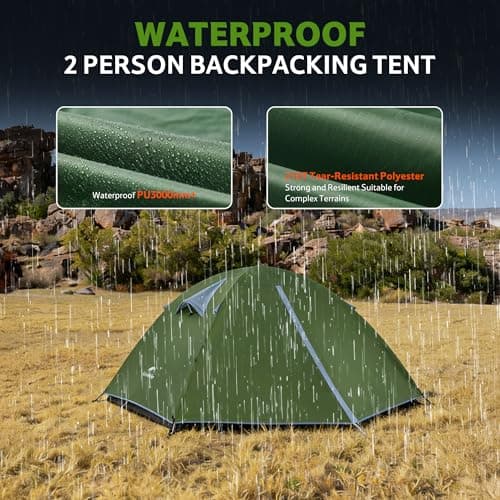 Naturehike Bleik Camping Tent, Lightweight Backpacking Tents Waterproof Double Layer for Outdoor Hiking Trekking (2 Man-Green-No Canopy) — view 5