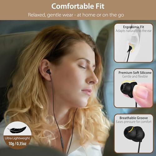 Sleep Earbuds, USB-C Wired Sleep Headphones with Mic, for Side Sleepers — view 3