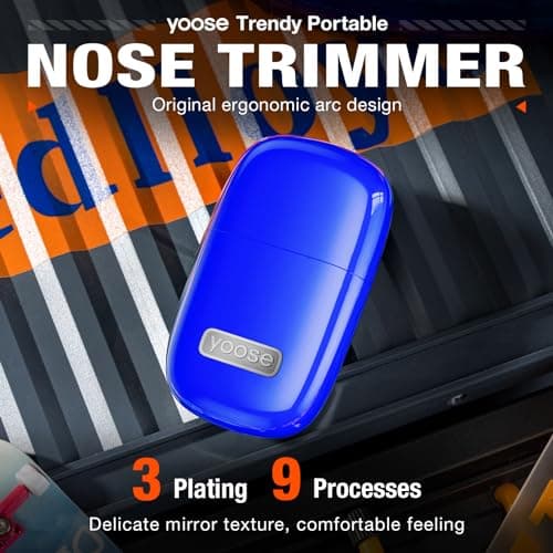 yoose Nose Hair Trimmer, Alloy Nose Trimmer for Men and Women, Blue — view 2