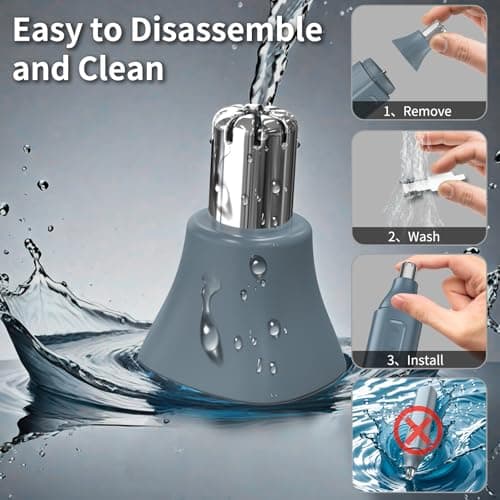 JISHO Nose Hair Trimmer for Men and Women– 10000 RPM Powerful Motor with Dual Stainless Steel Edge Blades USB Type-C Rechargeable for Easy Cleansing Travel Size — view 6
