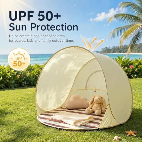Baby Beach Tent Pop Up, UPF 50+ Sun Shelter with Mosquito Net — view 4