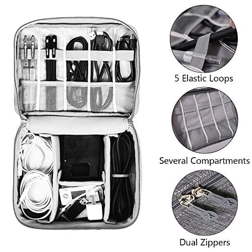 Kaxich Electronics Accessories Bag Travel Gadget Bags Portable Cable Organizer Case Waterproof Universal for Adapters Memory Cards, USB Cables — view 5