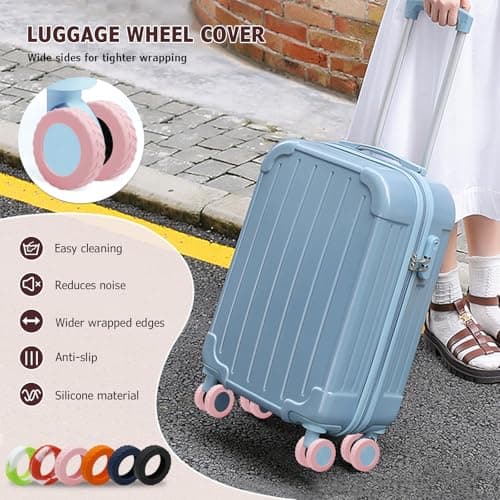 XYOFUN Luggage Wheel Covers, Anti Dust & Scratch, for 2-2.4" Wheels - Pink — view 3