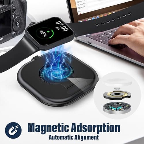 KTEBO Apple Watch Charger, Foldable Magnetic USB-C Charging Stand & Cable — view 2