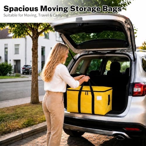 6 Pack Heavy Duty Moving Bags, 90L Extra Large Storage Bags with Dual Zips — view 4