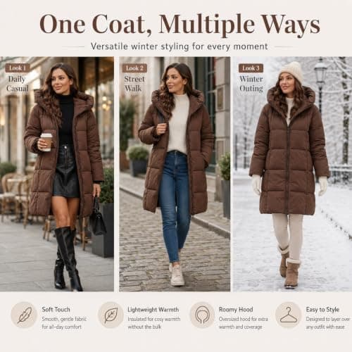 Winter Coats for Women UK Puffer Jackets Ladies Warm Oversized Jacket women's coats fleece lined waterproof coat women packable puffer jacket festival poncho waterproof adult travel rain poncho — view 5
