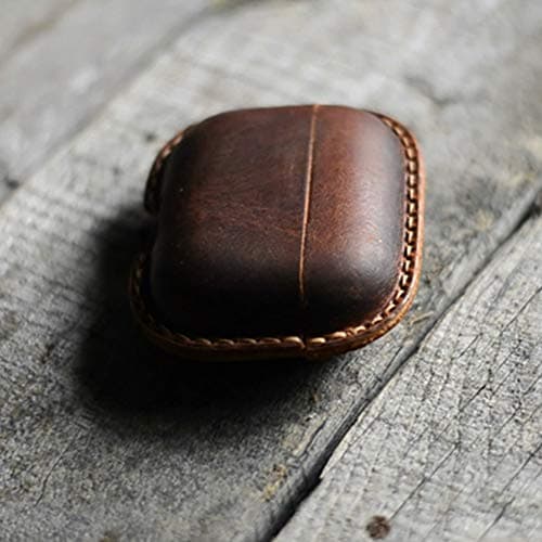 JJNUSA Genuine Leather Distressed for AirPods Pro Wireless Charging Case Leather Protective Case Cover Earbud Case — view 3
