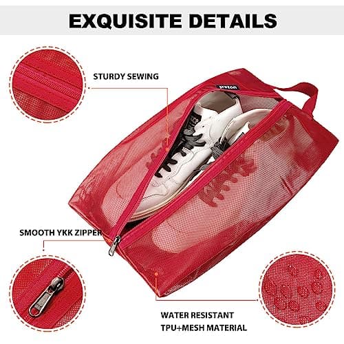 Prezon Travel Shoe Bags, Water Resistant TPU Mesh, Sturdy YKK Zipper, Shoes Storage Bag, Shoes Packing Organizer, Unisex Shoe Pouch for Travel or Home Storage — view 2