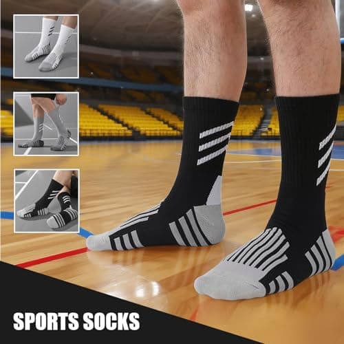 Zuimei 3 Pair Compression Athletic Crew Socks for Men Women — view 3