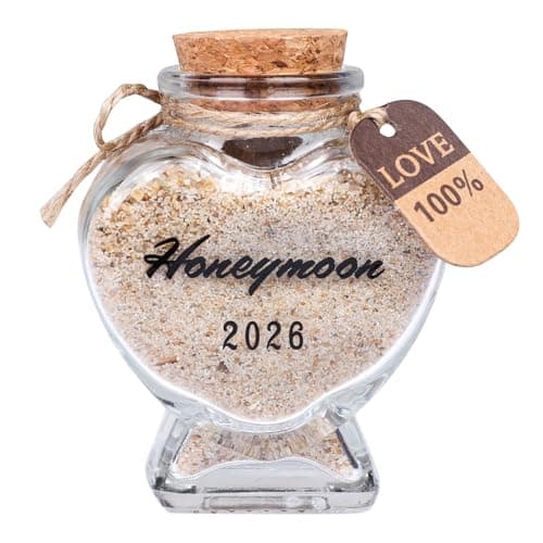 HSXIANG Honeymoon Sand Keepsake Jar 2026 - Bridal Shower, Wedding, Engagement, Honeymoon, Travel Gifts for Bride or Newlywed Couple(with Gift Box)