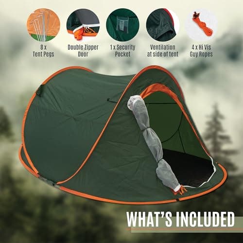 Milestone Camping Pop Up Tent / 2 Person Water-Resistant Tent with Carry Bag Included — view 5