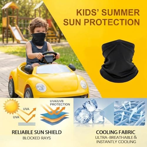 2Pcs Cooling Neck Gaiter for Kids Breatheable Face Cover UV Balaclava — view 5
