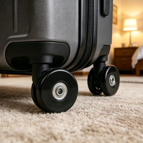 HKATOPS Luggage Replacement Wheels Set, 4 Pack Rubber Caster Wheels with Bearings & Axles for Suitcase Trolley Repair (50mm*18mm) — view 6