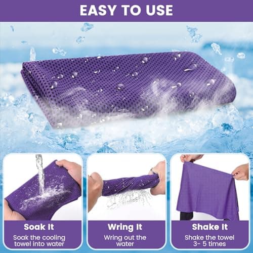 Ice Cooling Towel 90x30cm with Silicone Case Carabiner, for Hot Weather — view 6