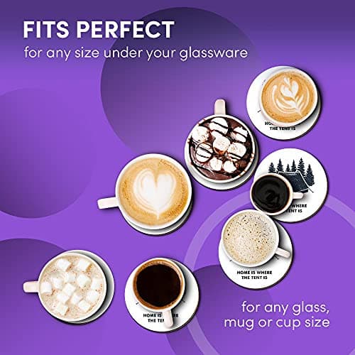 2 x Eco Boxed Cork Coasters - Camping Tent Forest Holiday Camp Drink Cup Mug Glass Table Mat #14729 — view 6
