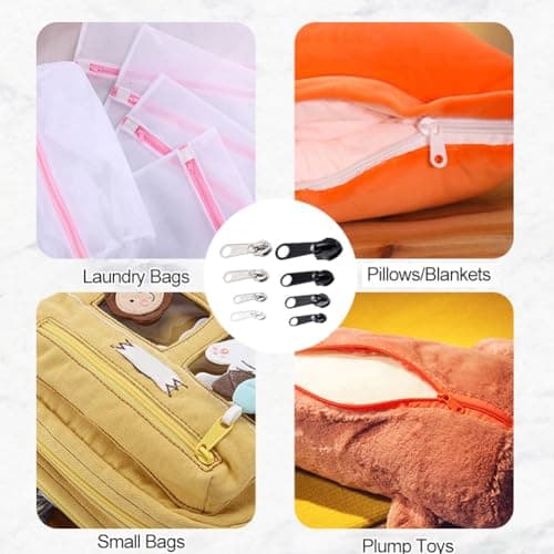 8 PCS Zipper Repair Kit Spare Zipper Pull 4 Sizes Instant for #3#5#8#10 Zip Puller Replacement Set Black and Silver Multipack Removable for Purse Clothes Jeans Suitcase Luggage Backpacks Fixing — view 6