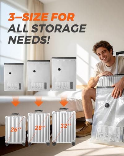 ANBIUX 15 Pack -60000PA Vacuum Storage Bags with Pump & Luggage Scale — view 2